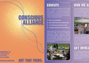 Conscious Alliance trifold brochure - (c) 2009 Allison Boozer design for ConsciousAlliance.org