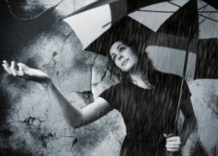 "Umbrella Rain" - photo-illustration by Allison Boozer